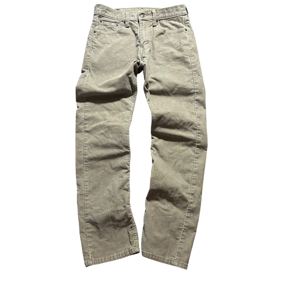 Levi's 505 Corduroy Pants Mens 30x30 (Fits 30x28) Khaki Tan Straight Leg Stretch